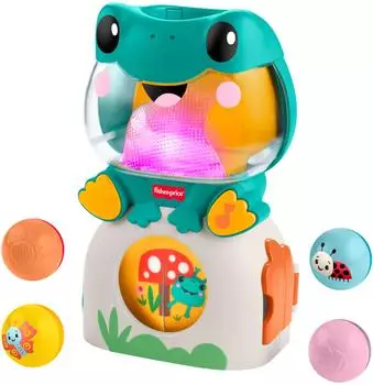 Fisher-Price Leuchtender und rollender Frosch, musikalisches Kugel-Drop-Spielzeug (JLB96)