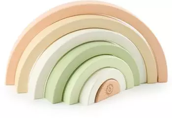 Bieco Regenbogen Hase Fine Stapelturm aus Holz, Montessori (24330051)