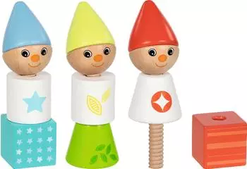 Goki Schraubkl&ouml;tze Zwerge Holz, 12er Set (58378)