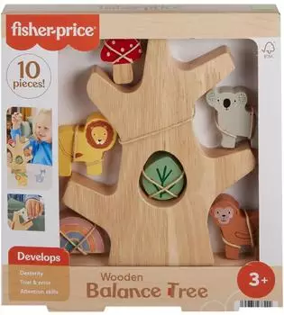 Fisher-Price Tierspa&szlig; Balance-Baum aus Holz, 10 Teile, ab 3 Jahren (HXT87)