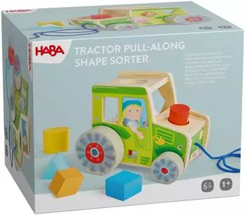 HABA Sortierbox Traktor, Holz, 6-teilig, Motorikspielzeug (2013385001)