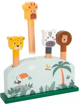 Small Foot Design Stapelspielzeug "Safari" mit 4 springenden Tierfiguren
