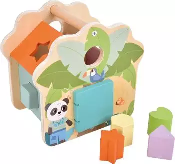 Small Foot Design Steckw&uuml;rfel Haus &bdquo;Jungle Friends" Holz (12767)