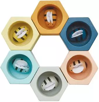 Plan Toys Sortierspiel Bienenstock, Holz, mehrfarbig