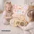 Mamabrum Teddybär Sensorikbrett aus Holz, Montessori 10-in-1, rosa
