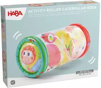 HABA Krabbelrolle Raupe Rosa, Motorikspielzeug ab 6 Monaten