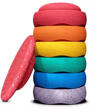 Stapelstein ® Winter Special Rainbow Set classic + Balanceboard