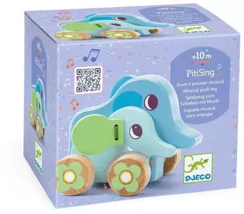 Djeco PitiSing Nachziehtier Elefant aus Holz (DJ06466)