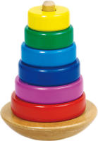 Goki 58925, Goki Stapelturm aus Holz 7-tlg. - Bunt