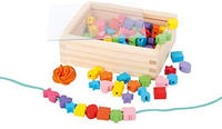 Small Foot 11060, Small Foot - Wooden Thread Beads 84pcs.