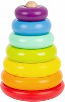 Small Foot 11775, Small Foot - Wooden Stacking Tower Rainbow 7dlg.