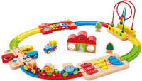 Hape Spielzeug-Eisenbahn "Regenbogen-Puzzle Eisenbahnset" aus Holz