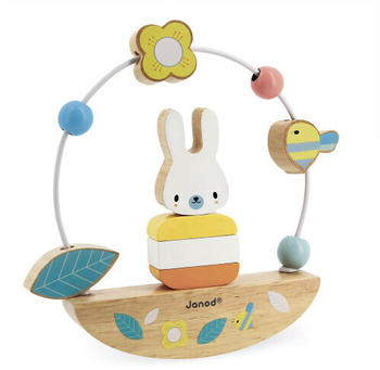 Janod Pure bead maze and rocking rabbit