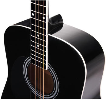 Classic Cantabile Westerngitarre für Linkshänder Starter-SET inkl. 5-teiligem Zubehörset schwarz (WS-10BK-LH-Set)