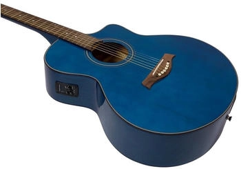 Dimavery STW-90 Westerngitarre crystal blue – Ausgewogener Klang durch hochwertige Materialien
