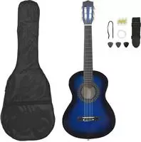 vidaXL 8-tlg. Klassische Gitarre Set f&uuml;r Anf&auml;nger Blau 1/2 34"