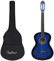vidaXL 12-tlg. Klassikgitarren-Set f&uuml;r Anf&auml;nger Blau 4/4 39"