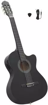 vidaXL Westerngitarre Cutaway mit Equalizer, 6 Saiten, schwarz (70138)