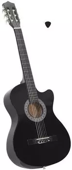 vidaXL Westerngitarre Cutaway 6 Saiten, 38", schwarz (70132)