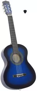 vidaXL Klassikgitarre 1/2 34" blau, für Kinder & Anfänger
