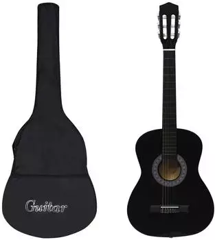 vidaXL Klassikgitarren-Set für Anfänger 3/4 36" schwarz, 8-tlg. (70119)