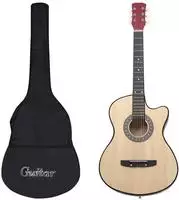 vidaXL 12-tlg. Westerngitarre Set Akustisch Cutaway mit 6 Saiten 38"