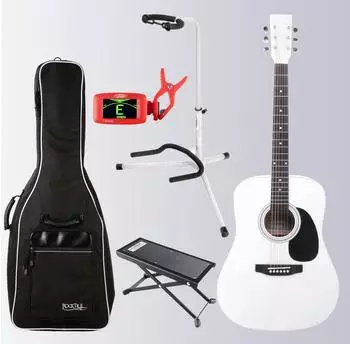 Classic Cantabile Dreadnought Westerngitarre wei&szlig; mit Zubeh&ouml;r-Set (00061949)
