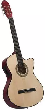vidaXL Westerngitarre Cutaway mit Equalizer, 6 Saiten, hellbraun (70136)