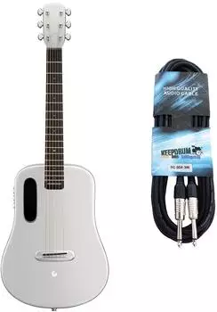 Lava Music Me Air Westerngitarre 36 Zoll, silber, mit Kabel (lvmeairsi-gc04)