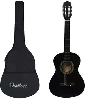 vidaXL Klassikgitarre für Kinder 1/2 34" mit Tasche, schwarz (3055604)