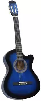 vidaXL Westerngitarre Cutaway 6 Saiten blau-schattiert 38" (70134)