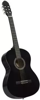 vidaXL Klassische Gitarre für Anfänger, Bassholz, schwarz, 4/4 39" (70110)