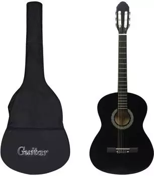 vidaXL Klassikgitarre 4/4 39" mit Tasche, schwarz (3055600)