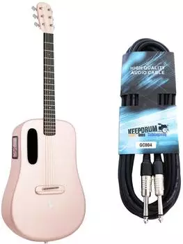 Lava Music ME 4 Westerngitarre 38 Zoll pink mit Kabel (lvme4piab38-gc043m)