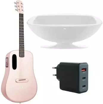 Lava Music ME 4 Westerngitarre 38 Zoll pink mit Ladestation (lvme4piab38-set)