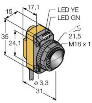 Turck Einweg- QS18VP6R W/30' 3061626 1St.