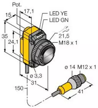 Turck QS18VP6LVQ5 Reflexions-Lichtschranke (3064586)