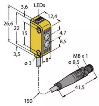 Turck Q12AB6LPQ Reflexions-Lichtschranke Opto Sensor (3072129)