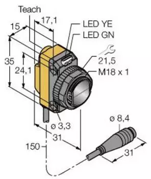 Turck QS18VP6XLPQ Reflexions-Lichtschranke (3801265)
