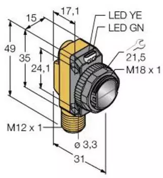 Turck Opto-Sensor Einweglichtschranke Sender QS186EVQ8 (3086444)