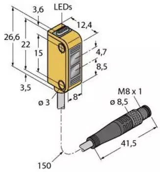 Turck Q12RP6RQ3 Opto-Sensor Einweglichtschranke Empf&auml;nger (3074193)