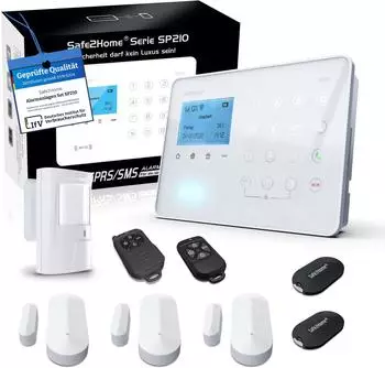 Safe2Home 4G Funk Alarmanlage Basis Set SP210 inkl Zubehör und Sensoren