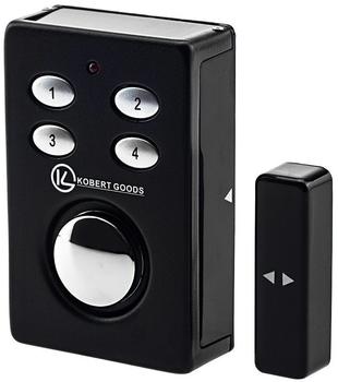Kobert Goods - SP65 SCHWARZ drahtloser Tür-, Fenster- oder Vitrinenalarm, Einsatz als Alarmanlage, Einbruchsschutz, Home-Security Mit PIN-Code-Eingabe, MagnetVibrationssensor sowie 130 db-Sirene