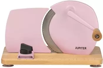 Jupiter Hand-Allesschneider mit Holzplatte hellrosa
