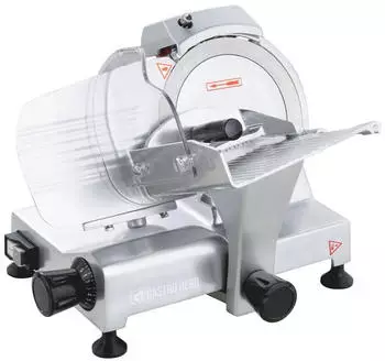 GastroHero Aufschnittmaschine ASM195 Elektrische Wurstschneidemaschine aus Aluminium Messerdurchschnitt 195 mm Schnittst&auml;rke 0,2-12 mm Aluminium ASM195