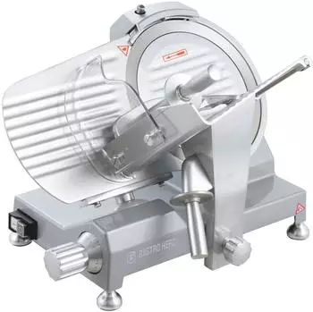 GastroHero Aufschnittmaschine ASM250 | Elektrische Wurstschneidemaschine aus Aluminium | Messerdurchschnitt 250 mm | Schnittstärke 1-12 mm - Aluminium ASM250