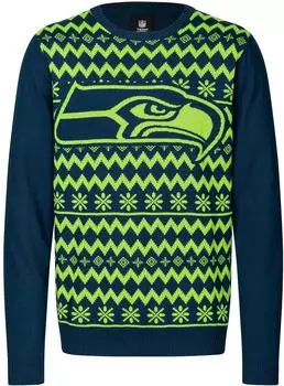 FOCO NFL Seattle Seahawks Ugly Sweater Big Logo 2-Color Christmas (86231581)