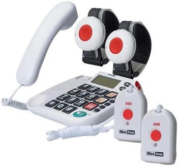 Maxcom KXT SOS 481 mit 2 Notrufarmb&auml;ndern und 2 Umh&auml;ngesendern