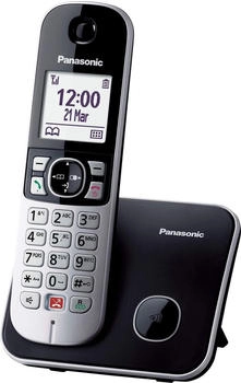 Panasonic KX-TG6851JTB Schnurloses DECT-Telefon Schwarz/Grau mit 1,8" Display und Freisprecheinrichtung