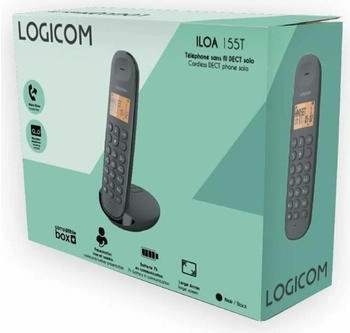 Logicom ILOA 155T Schnurloses Festnetztelefon mit Anrufbeantworter Solo Analoges und DECT-Telefon Schwarz